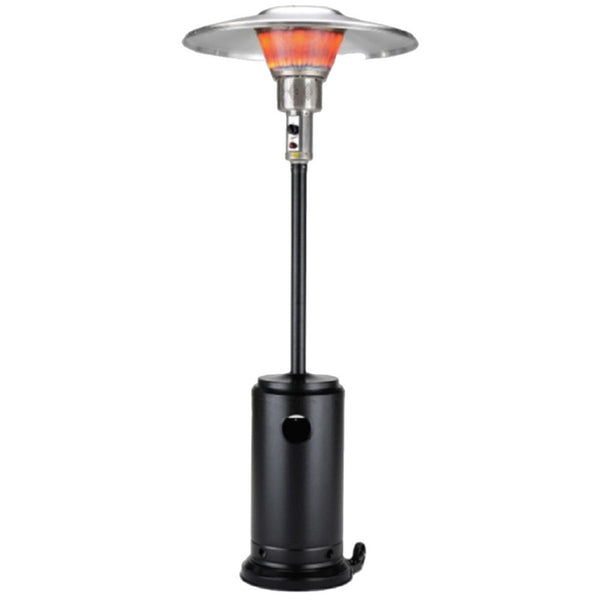 Homeroots 40000 Btu Black Steel Propane Cylindrical Pole Standing Patio Heater  Steel 480583
