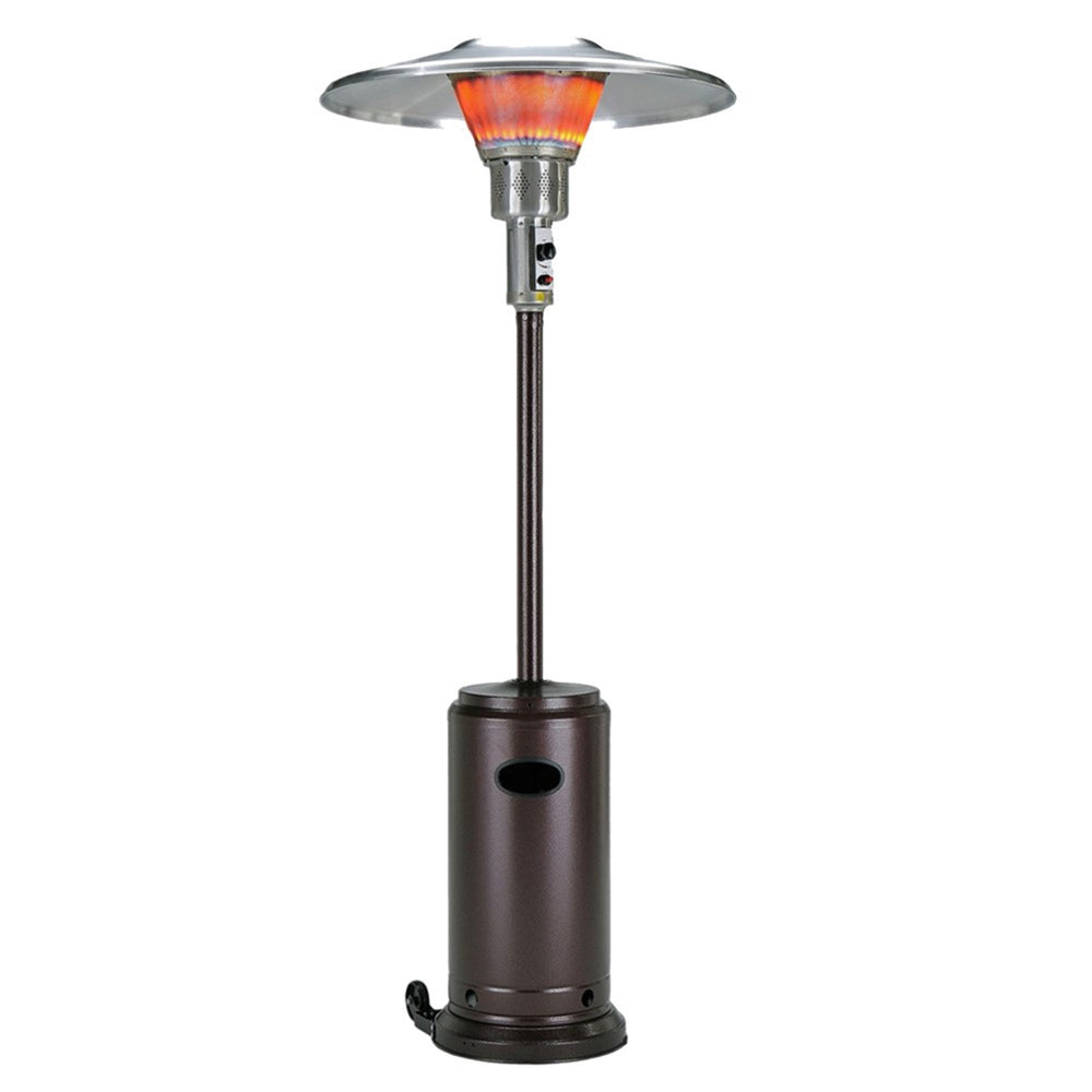 Homeroots 40000 Btu Bronze Steel Propane Cylindrical Pole Standing Patio Heater  Steel 480584