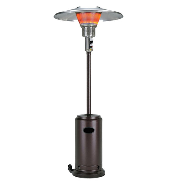 Homeroots 40000 Btu Bronze Steel Propane Cylindrical Pole Standing Patio Heater  Steel 480584