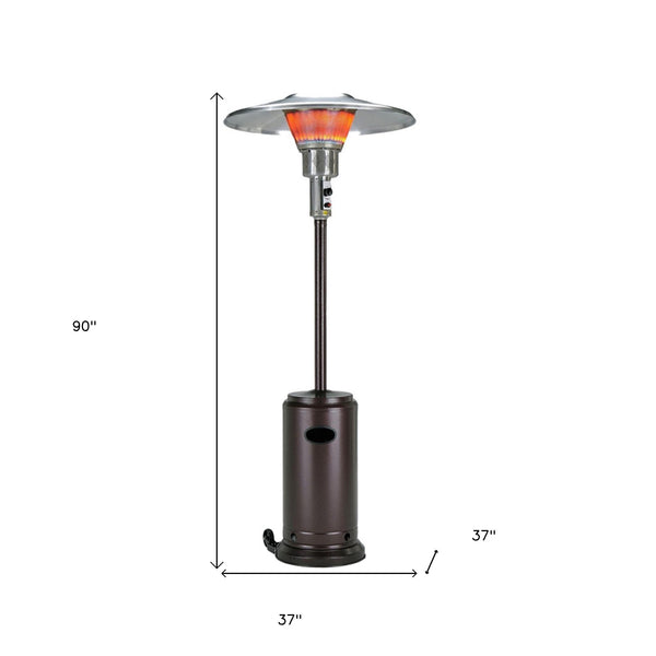 Homeroots 40000 Btu Bronze Steel Propane Cylindrical Pole Standing Patio Heater  Steel 480584