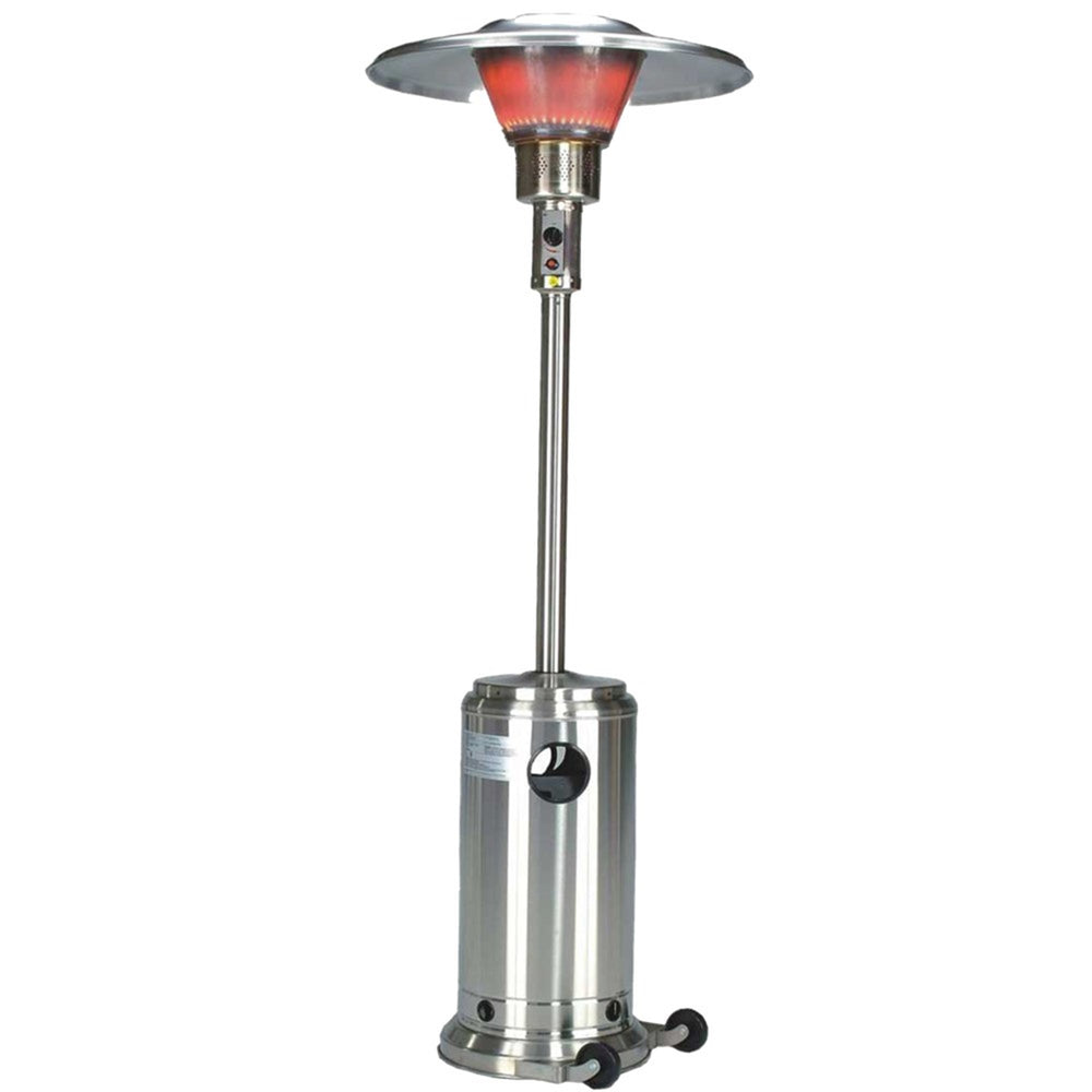 Homeroots 40000 Btu Silver Steel Propane Cylindrical Pole Standing Patio Heater  Steel 480585