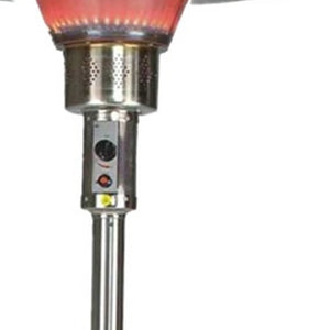 Homeroots 40000 Btu Silver Steel Propane Cylindrical Pole Standing Patio Heater  Steel 480585