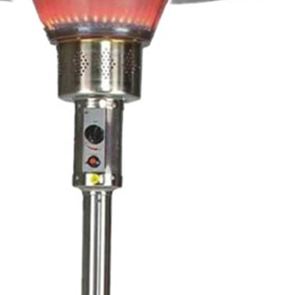 Homeroots 40000 Btu Silver Steel Propane Cylindrical Pole Standing Patio Heater  Steel 480585