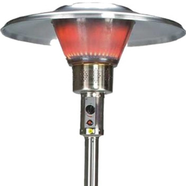 Homeroots 40000 Btu Silver Steel Propane Cylindrical Pole Standing Patio Heater  Steel 480585