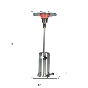 Homeroots 40000 Btu Silver Steel Propane Cylindrical Pole Standing Patio Heater  Steel 480585