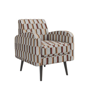 English Elm Darien Geometric Prism Upholstered Accent Armchair with Solid Wood Legs for Small Spaces Red B127P495073