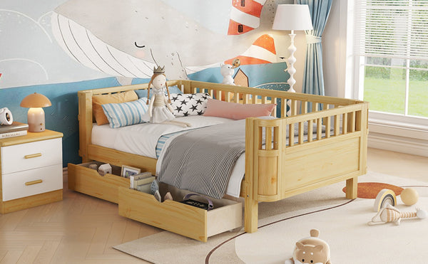 English Elm Twin Kids Platform Bed Teddy Fabric Upholstered with Bunny Cushions and Safety Rails W2593P395956