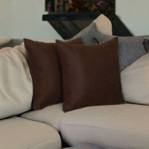 Homeroots Set Of Two 20" X 20" Brown Decorative Polyester Pillows With Zipper For A Cozy, Stylish Touch   480791