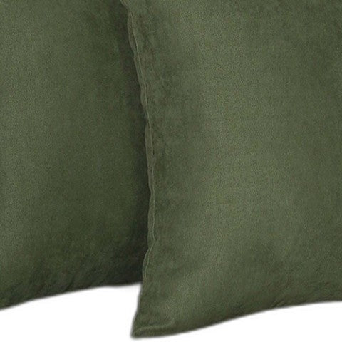 Homeroots Set Of Two 20" X 20" Fern Green Polyester Zippered Pillows For Cozy Decor & Stylish Comfort   480796