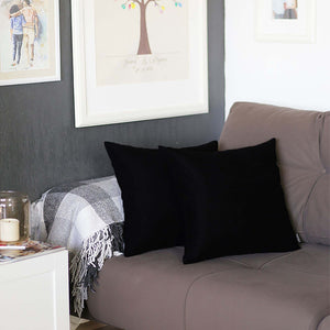 Homeroots Set Of Two 20" X 20" Black Polyester Zippered Pillows - Stylish, Soft, And Versatile Home Decor!   480800