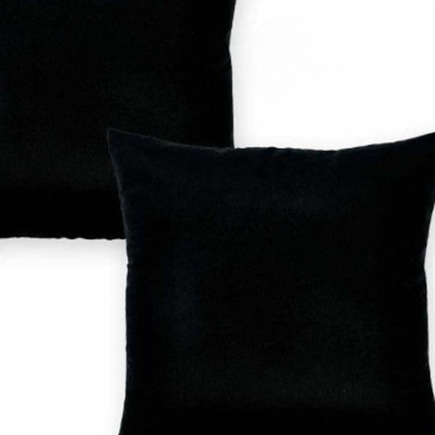 Homeroots Set Of Two 20" X 20" Black Polyester Zippered Pillows - Stylish, Soft, And Versatile Home Decor!   480800