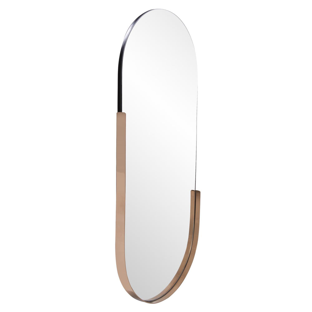 Howard Elliott Dante Oval Stainless Steel Mirror In Polished Rose Gold - Minimalist Design, Ready To Hang! Gold Stainless Steel 48081-howard-elliott