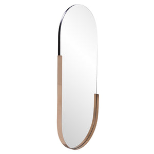 Howard Elliott Dante Oval Stainless Steel Mirror In Polished Rose Gold - Minimalist Design, Ready To Hang! Gold Stainless Steel 48081-howard-elliott