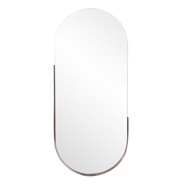 Howard Elliott Dante Oval Stainless Steel Mirror In Polished Rose Gold - Minimalist Design, Ready To Hang! Gold Stainless Steel 48081-howard-elliott