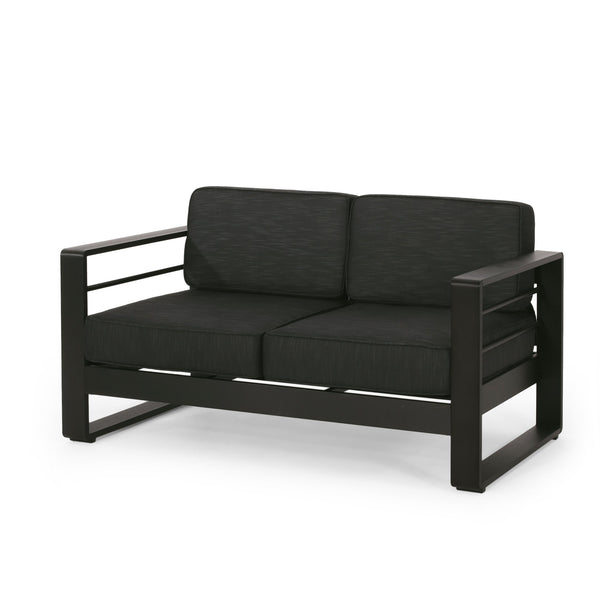 English Elm Christopher Knight Home® - MAYA Dark Gray MP1 Loveseat - Sleek Aluminum Frame, Compact 63.75" x 31.25" Outdoor Seating Comfort 69968.00