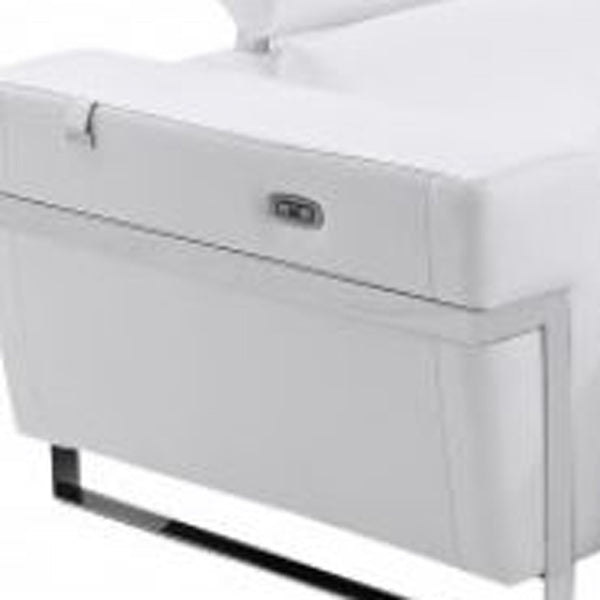 Homeroots Three Piece Indoor White Italian Leather Six Person Seating Set White  480874