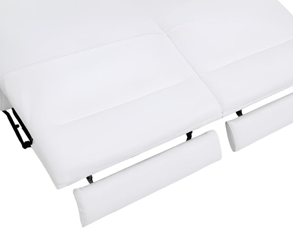 Homeroots Three Piece Indoor Italian Leather Seating Set For Six – Luxurious Comfort & Stylish Design White  480875