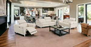 Homeroots Three Piece Indoor Beige Italian Leather Six Person Seating Set Beige  480876