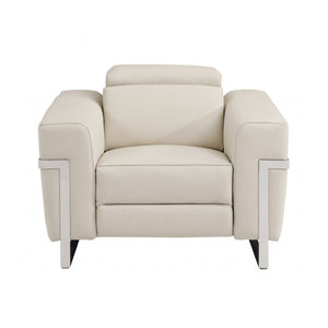 HomeRoots Three Piece Indoor Beige Italian Leather Seating Set for Six – Luxurious Comfort & Style Redefined 480880