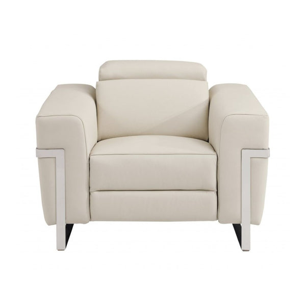 HomeRoots Three Piece Indoor Beige Italian Leather Seating Set for Six – Luxurious Comfort & Style Redefined 480880
