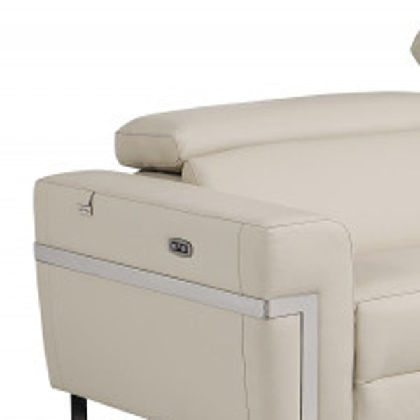 Homeroots Two Piece Indoor Beige Italian Leather Five Person Seating Set Beige  480881