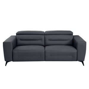 Homeroots Two Piece Indoor Dark Gray Italian Leather Five Person Seating Set Dark Grey  480883