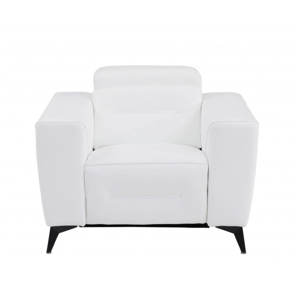 HomeRoots Three-Piece Italian Leather Seating Set for 6 – Power Reclining Sofa, Loveseat & Accent Chair 480884