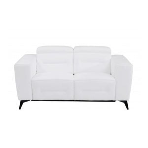 Homeroots Three Piece Indoor White Italian Leather Six Person Seating Set White  480884