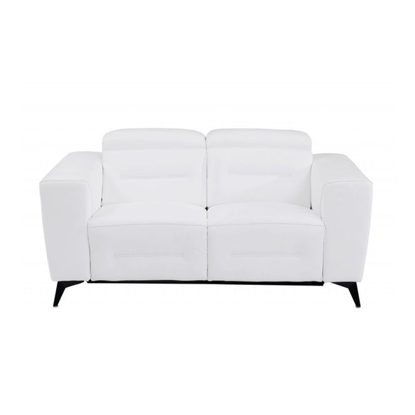 Homeroots Three Piece Indoor White Italian Leather Six Person Seating Set White  480884