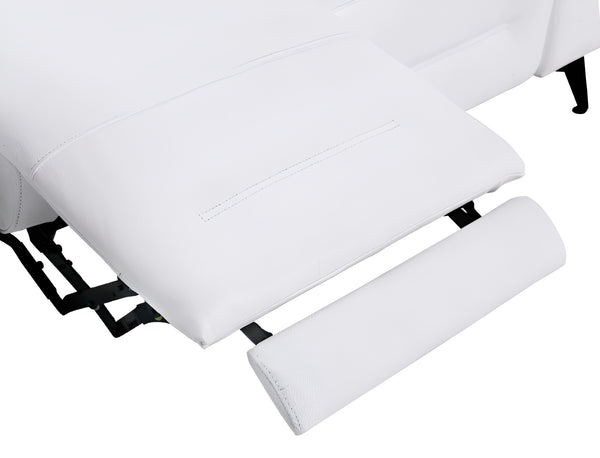 Homeroots Three Piece Indoor White Italian Leather Six Person Seating Set White  480884