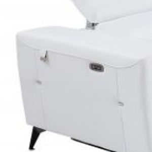 Homeroots Three Piece Indoor White Italian Leather Six Person Seating Set White  480884