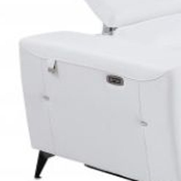Homeroots Three Piece Indoor White Italian Leather Six Person Seating Set White  480884