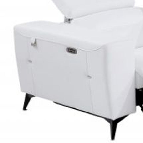 Homeroots Three Piece Indoor White Italian Leather Six Person Seating Set White  480884