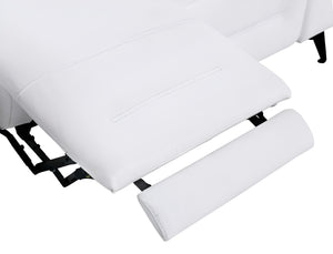 Homeroots Two Piece Indoor White Italian Leather Five Person Seating Set White  480885