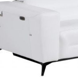 Homeroots Two Piece Indoor White Italian Leather Five Person Seating Set White  480885