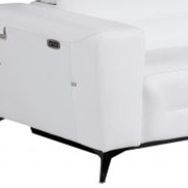 Homeroots Two Piece Indoor White Italian Leather Five Person Seating Set White  480885