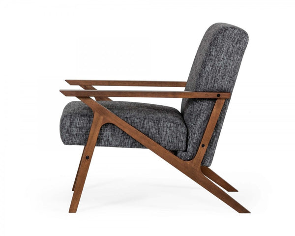 HomeRoots 44" Gray and Brown Loveseat - Mid-Century Charm with Stain-Resistant Upholstery for Small Spaces 480886