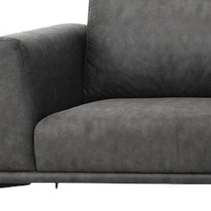 HomeRoots Modern 78" Dark Grey Loveseat with Removable Cushions, Water-Resistant Fabric, Stylish Comfort 480887