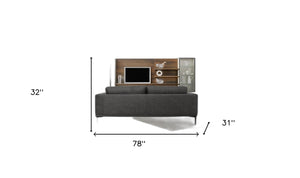 Homeroots Modern 78" Dark Grey Loveseat With Removable Cushions   480887