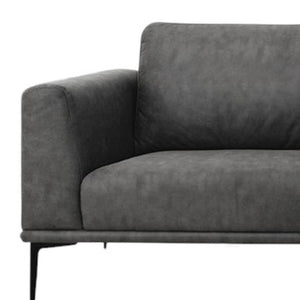 HomeRoots Modern 78" Dark Grey Loveseat with Removable Cushions, Water-Resistant Fabric, Stylish Comfort 480887