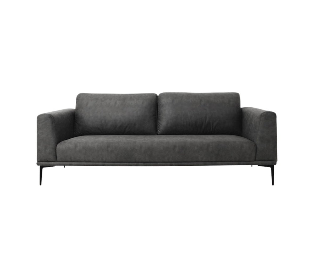 HomeRoots Modern 78" Dark Grey Loveseat with Removable Cushions, Water-Resistant Fabric, Stylish Comfort 480887