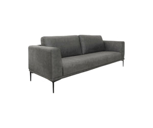 HomeRoots Modern 78" Dark Grey Loveseat with Removable Cushions, Water-Resistant Fabric, Stylish Comfort 480887
