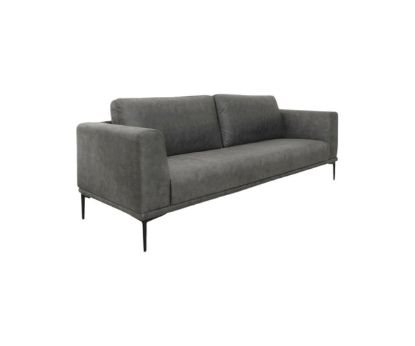 HomeRoots Modern 78" Dark Grey Loveseat with Removable Cushions, Water-Resistant Fabric, Stylish Comfort 480887
