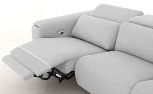 Homeroots 84" Gray And Silver Power Reclining Love Seat   480889