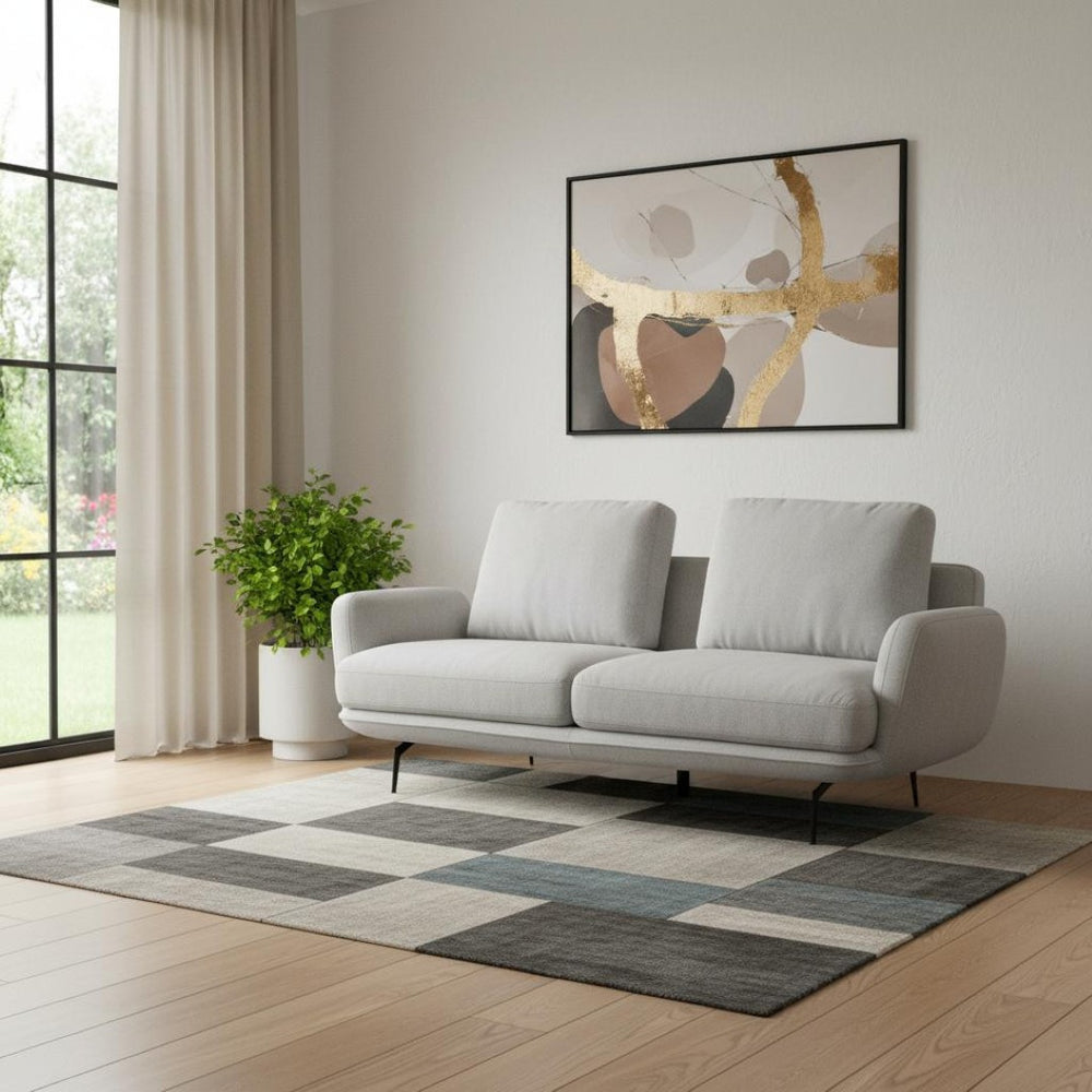 HomeRoots Contempo Retro 78" Light Gray Loveseat - Stylish, Waterproof, and Comfortable Seating for Two! 480890