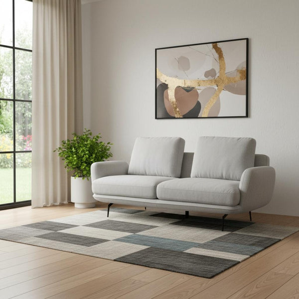 HomeRoots Contempo Retro 78" Light Gray Loveseat - Stylish, Waterproof, and Comfortable Seating for Two! 480890