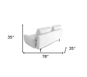 Homeroots Contempo Retro 78" Creamy Off White Loveseat   480891
