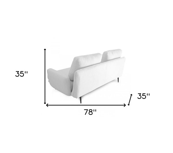 Homeroots Contempo Retro 78" Creamy Off White Loveseat   480891