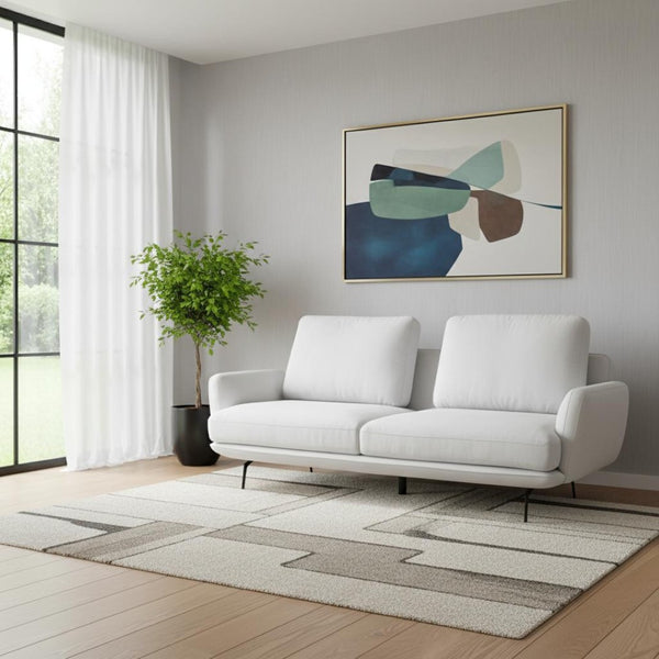 HomeRoots Contempo Retro 78" Creamy Off-White Loveseat - Stylish, Durable Seating for Modern Living Spaces 480891