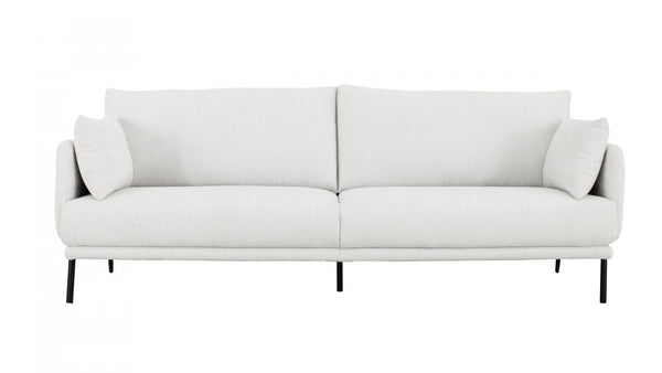 Homeroots Modern 77" White And Black Fabric Loveseat   480892